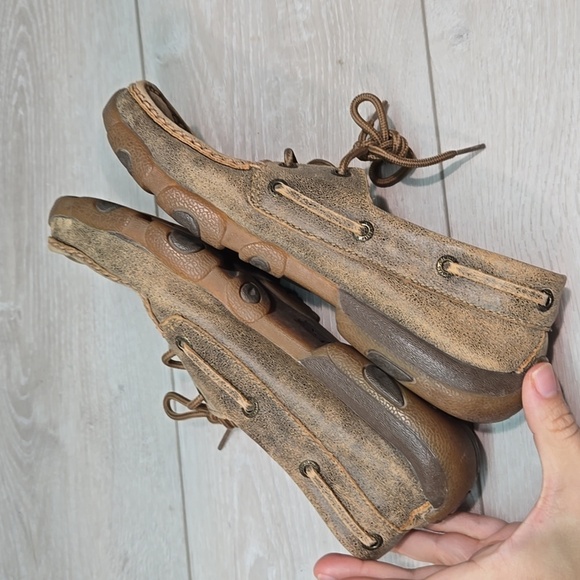 Twistwd X Women Brown Leather Boat Moccasin Shoes Boots Sz 7M - Picture 7 of 10